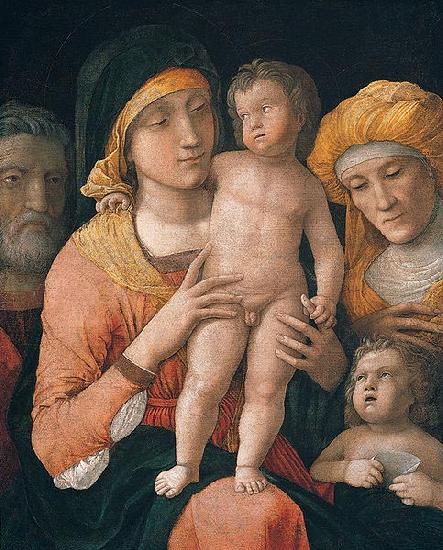 Andrea Mantegna The Madonna and Child with Saints Joseph, Elizabeth, and John the Baptist, distemper oil painting image